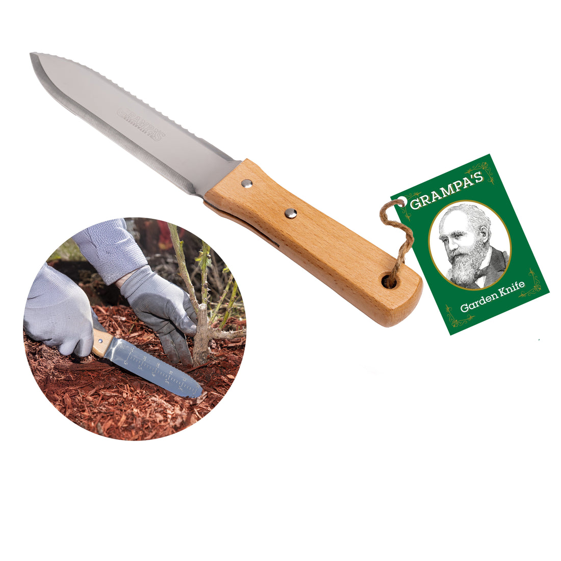 Grampa's Garden Knife - 7 inch Hori Hori Knife with Sheath