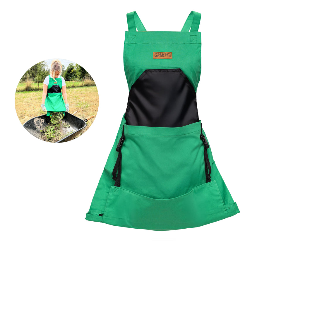 Grampa's Garden Apron - Cross Back Apron with Pockets