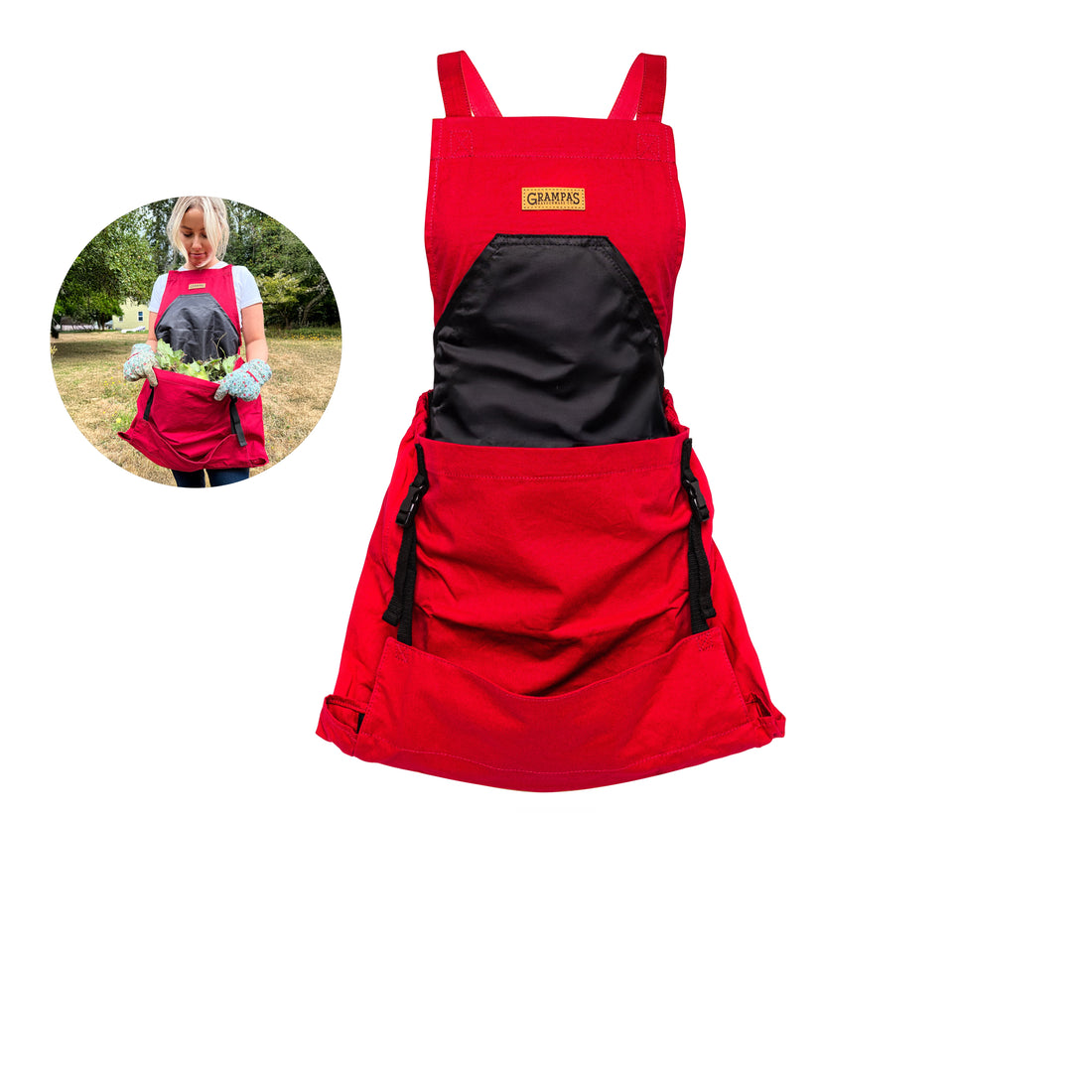 Grampa's Garden Apron - Cross Back Apron with Pockets